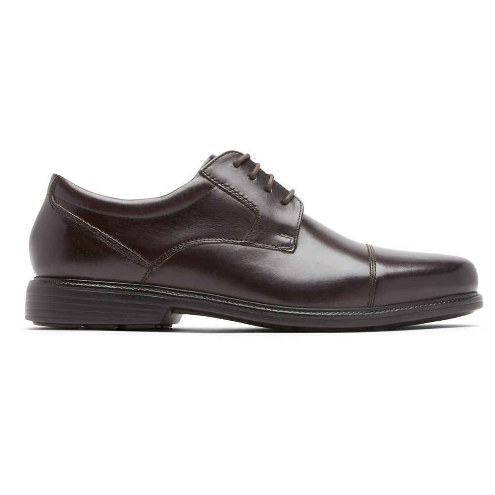 ロック ポート ビジネス シューズ メンズ 暗ブラウン - Charles Road Cap Toe - GBX947326